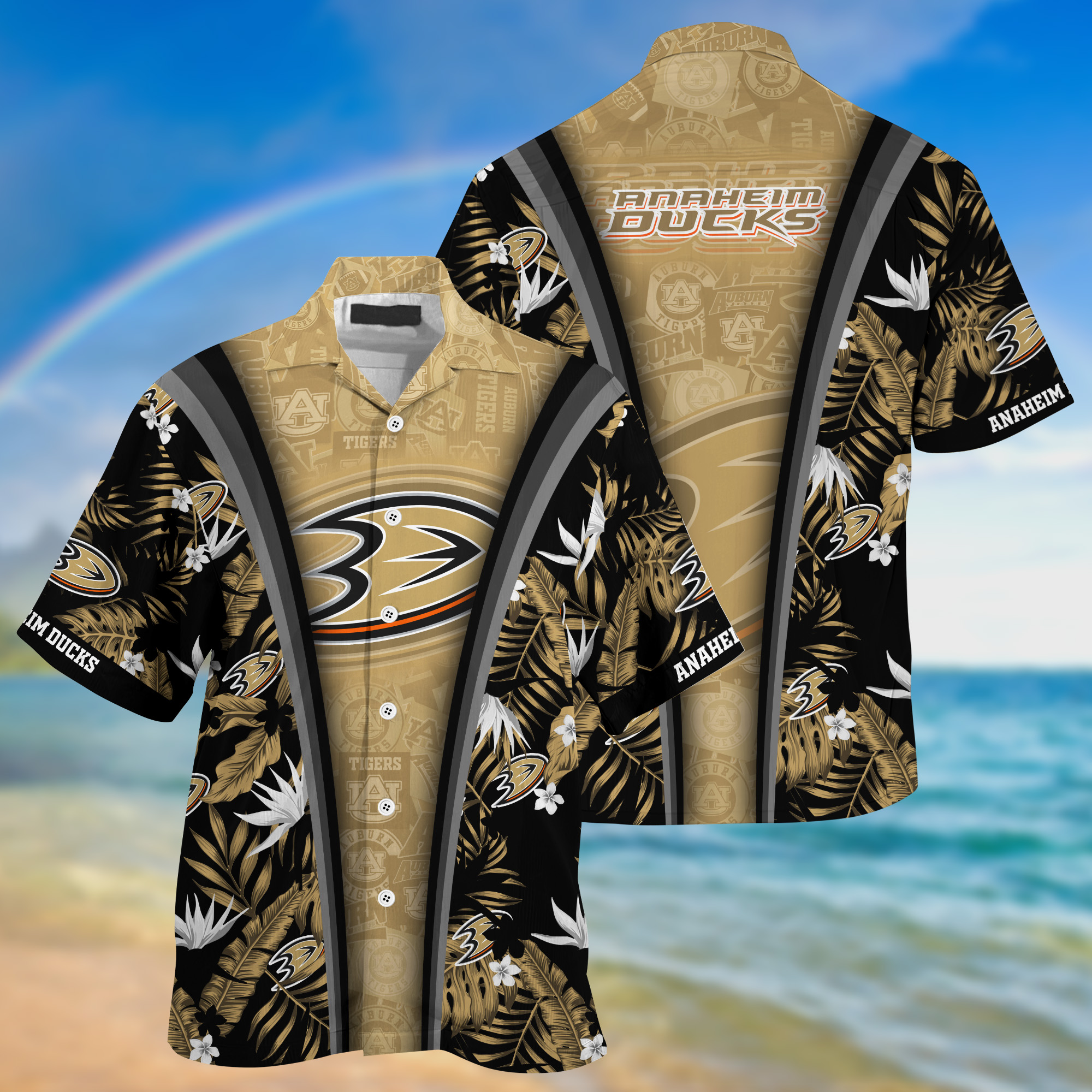 Anaheim Ducks Summer Hawaii Shirt And Shorts For Sports Fans NA32873