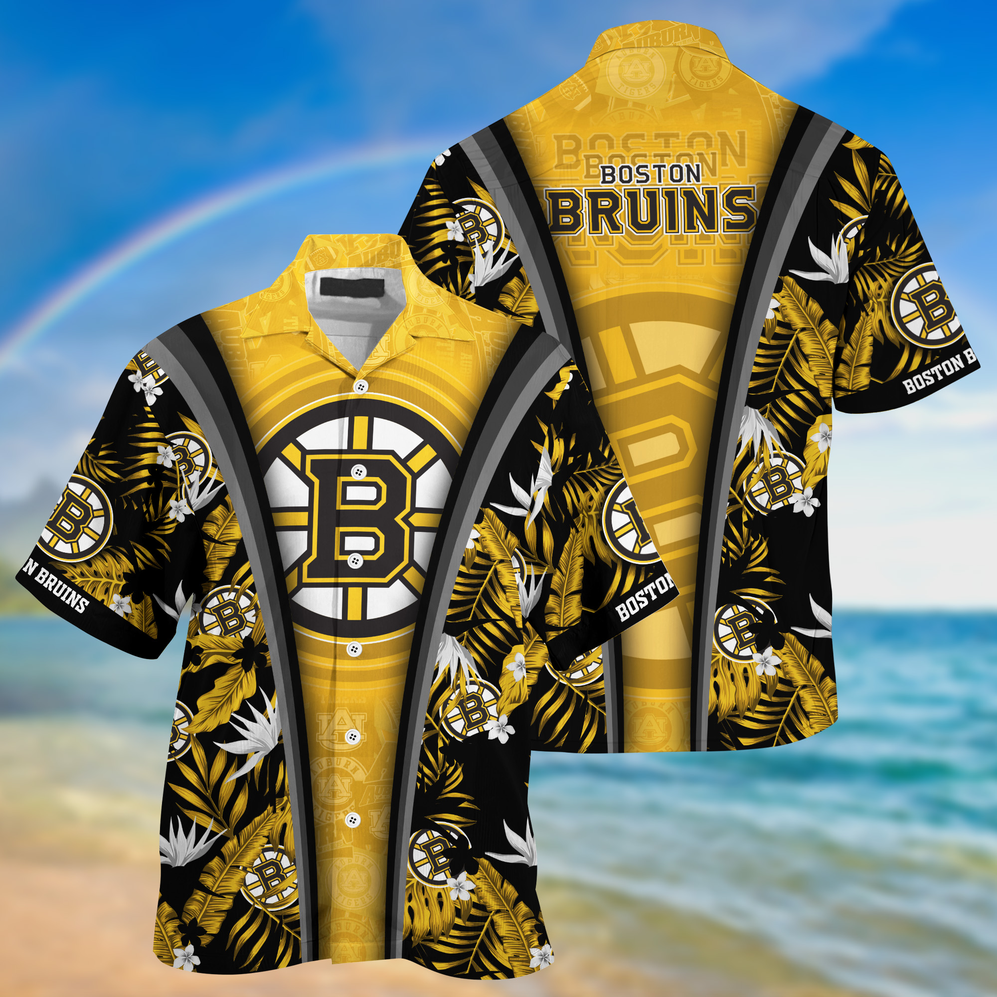 Boston Bruins Summer Hawaii Shirt And Shorts For Sports Fans NA32873