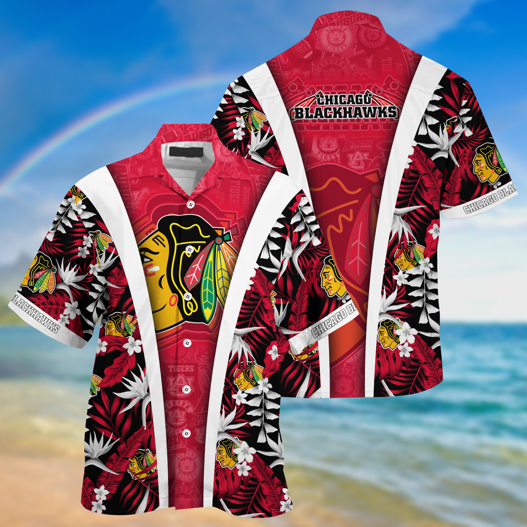 Chicago Blackhawks Summer Hawaii Shirt And Shorts For Sports Fans NA32873