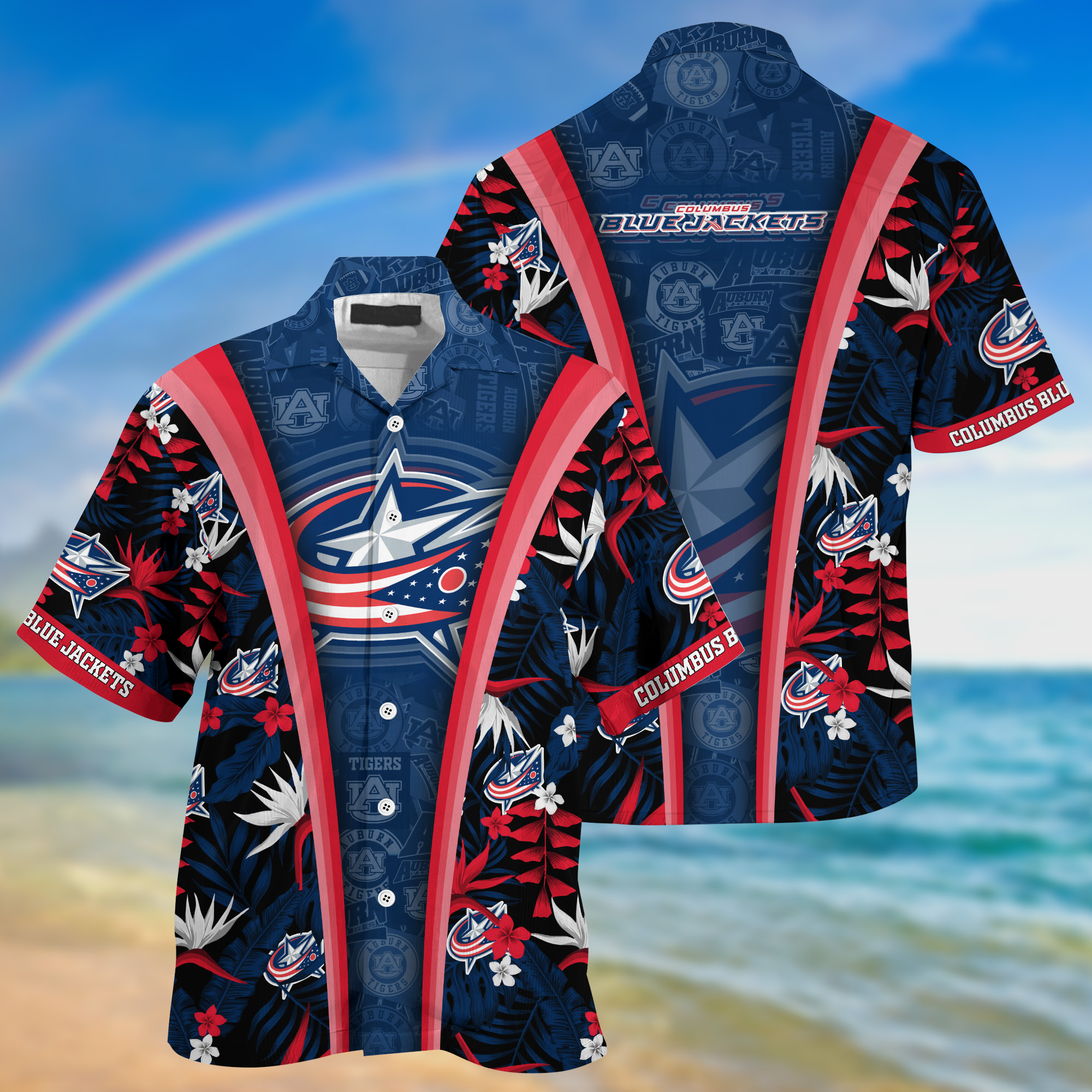 Columbus Blue Jackets Summer Hawaii Shirt And Shorts For Sports Fans NA32873