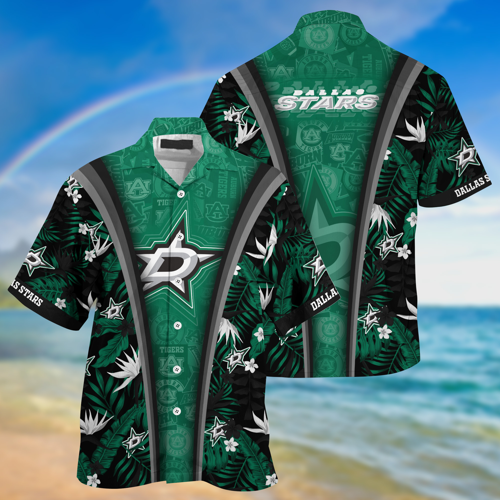 Dallas Stars Summer Hawaii Shirt And Shorts For Sports Fans NA32873