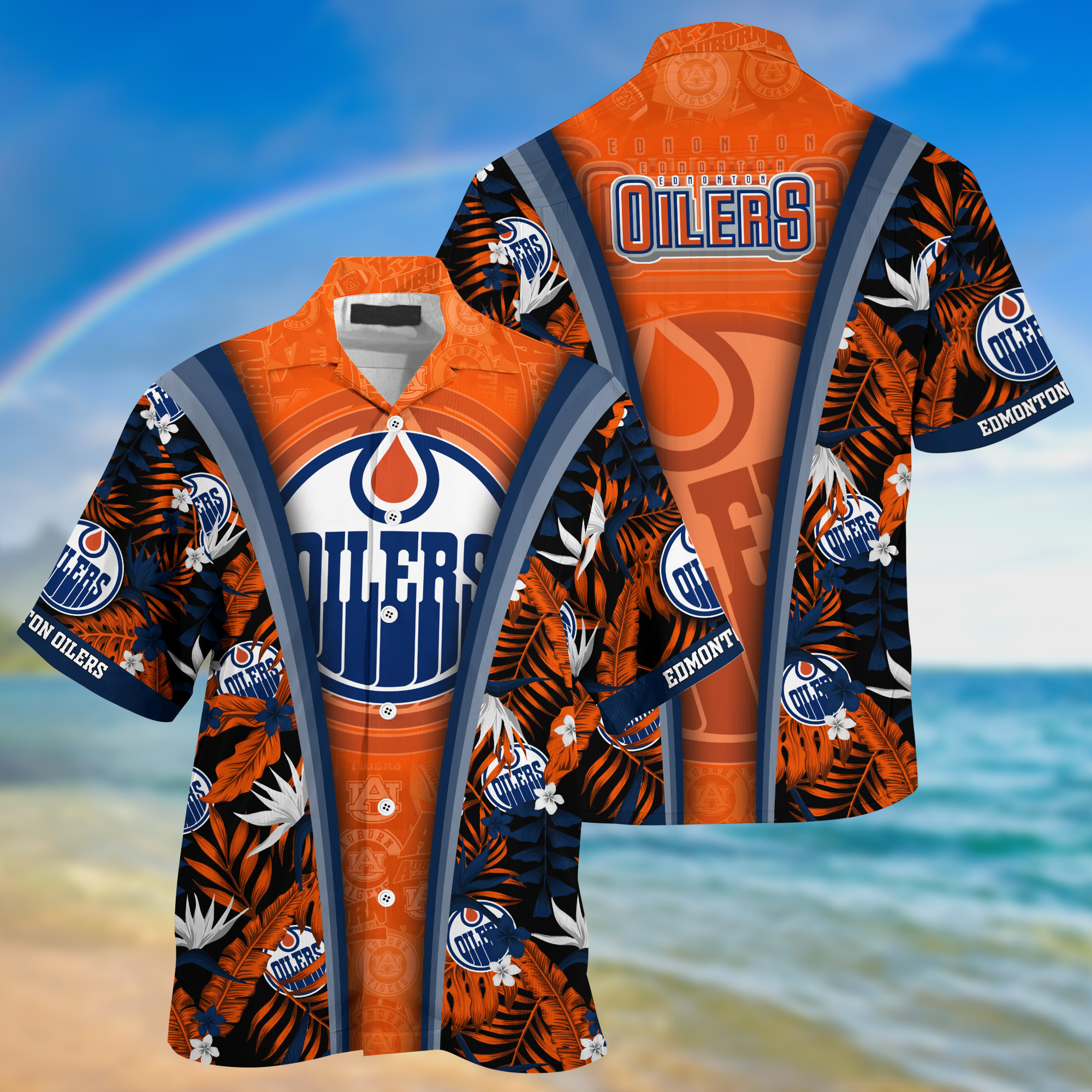 Edmonton Oilers Summer Hawaii Shirt And Shorts For Sports Fans NA32873