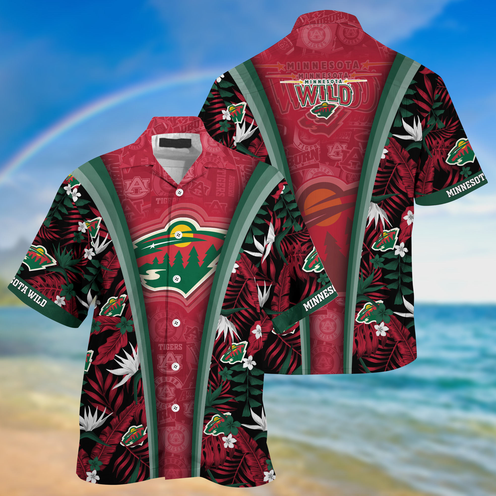 Minnesota Wild Summer Hawaii Shirt And Shorts For Sports Fans NA32873