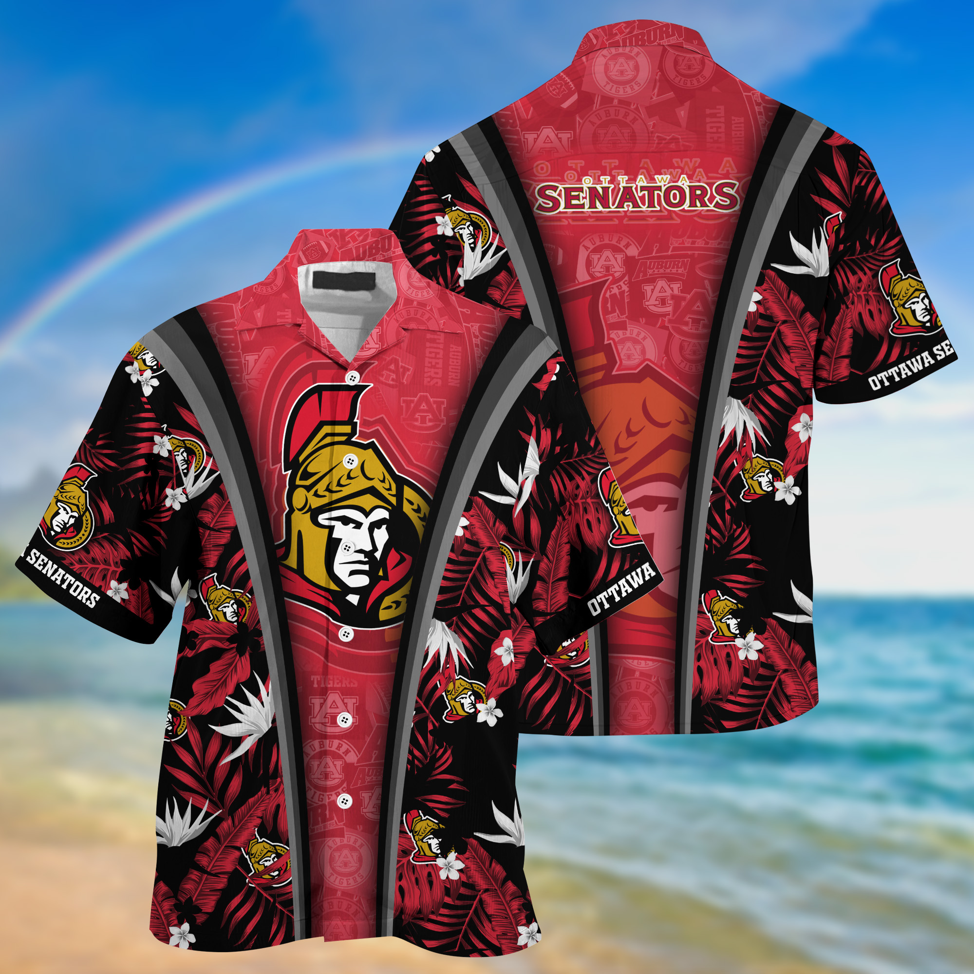 Ottawa Senators Summer Hawaii Shirt And Shorts For Sports Fans NA32873