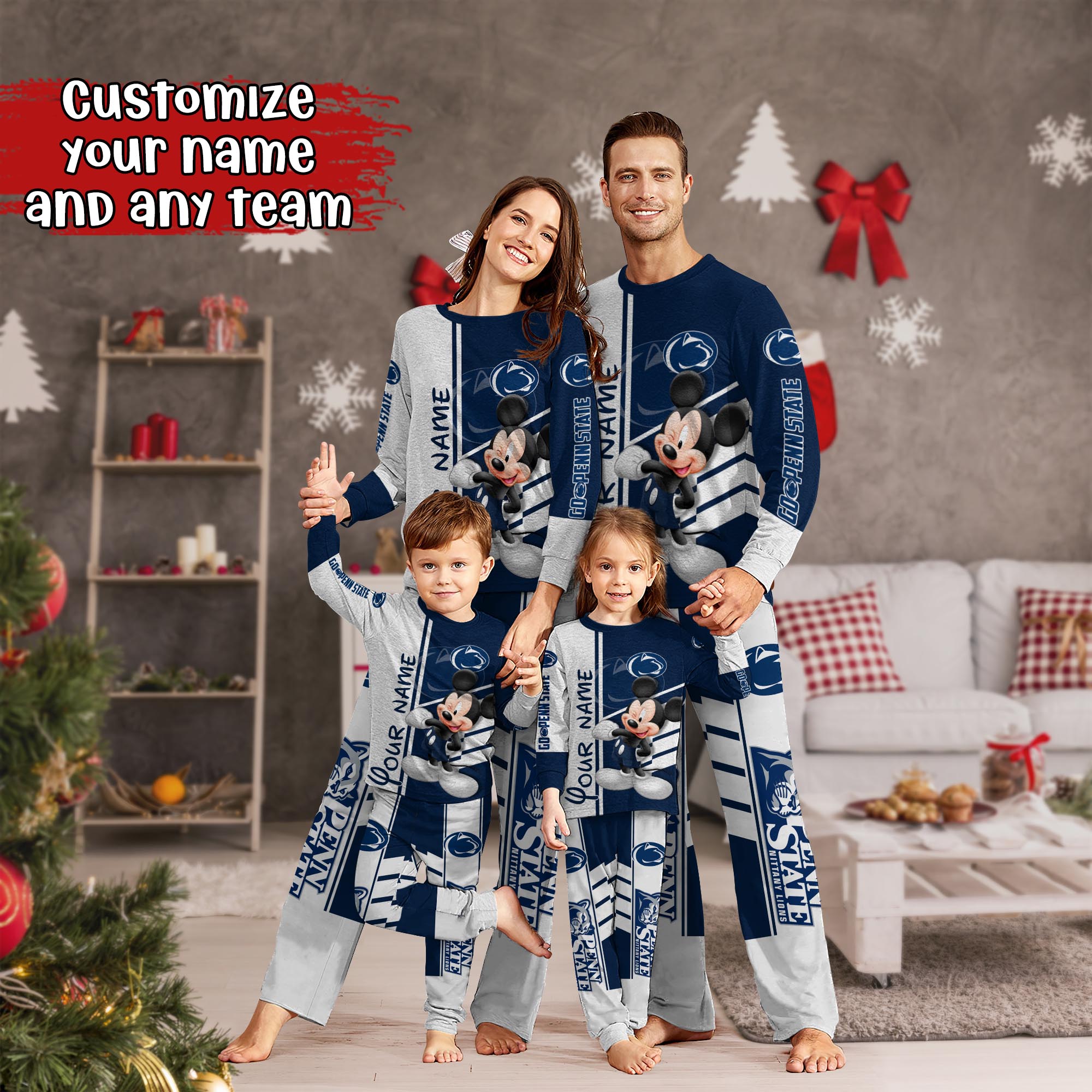 Penn State Nittany Lions MK Pajamas For Family, Custom Sports PJ For Children And Parents NA44875