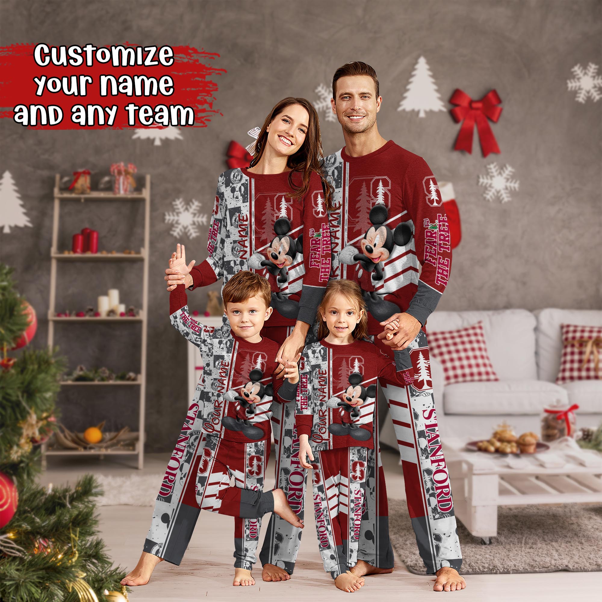 Stanford Cardinal MK Pajamas For Family, Custom Sports PJ For Children And Parents NA44875